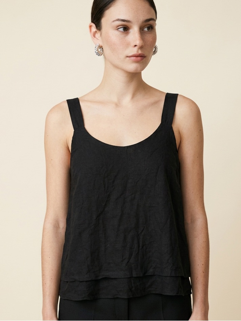 Carine Black Camisole Top